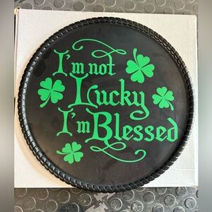 Black and Green Shamrock Decor, 16 1/2 inch diameter